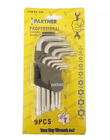 На сайте Трейдимпорт можно недорого купить Набор ключей торкс Г-образных 9 предметов(TH10-TH50 с отверстием) в пластиковом держателе Partner PA. 